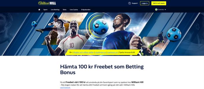 Hämta 100 kr Freebet som Betting Bonus